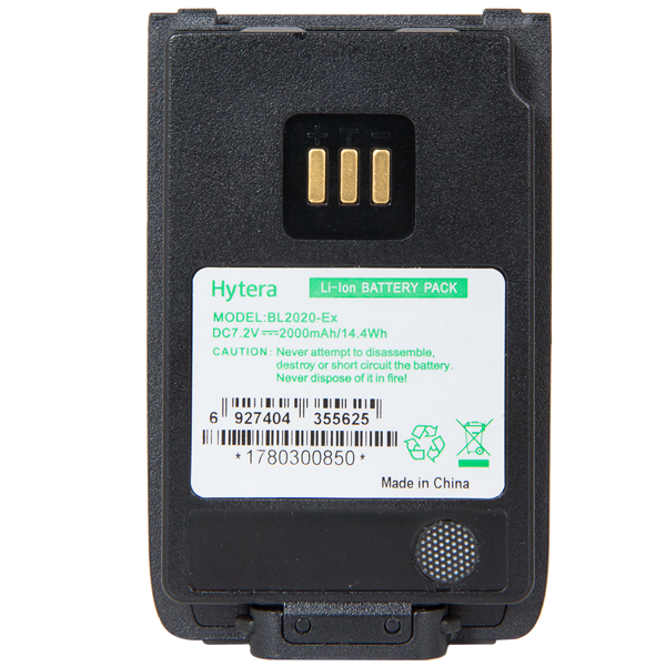 Hytera BL2020‑EX Intrinsically Safe Battery | 2000mAh Li‑Ion, UL913, IP67