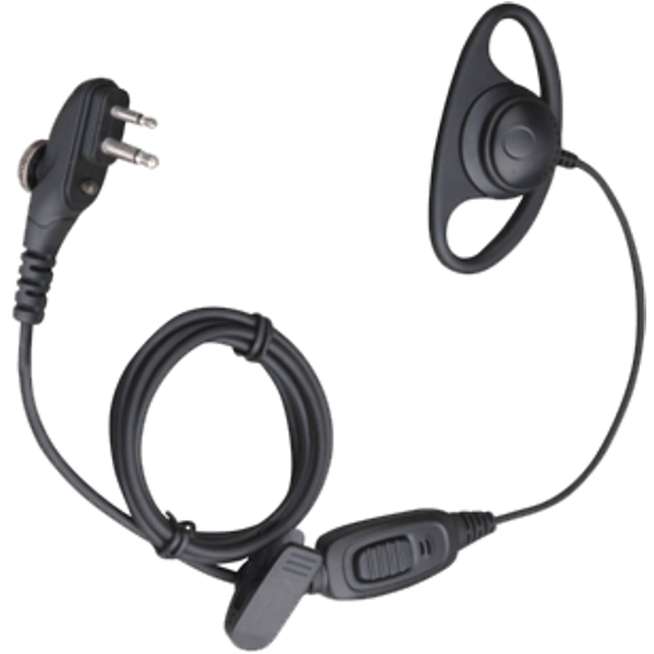 Hytera EHM15‑A D‑Style Earpiece with In‑Line Mic & VOX | 2‑Pin Audio